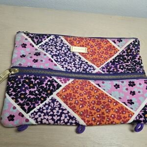 Vera Bradley Modern Medley 3 Ring School Zippered Pencil Pouch Bag Fabric Floral